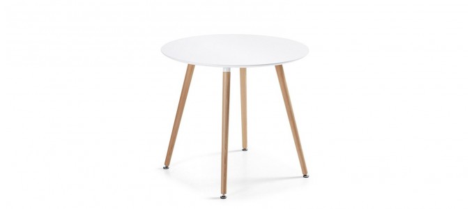 Table à manger ronde design blanche 80cm - Alta