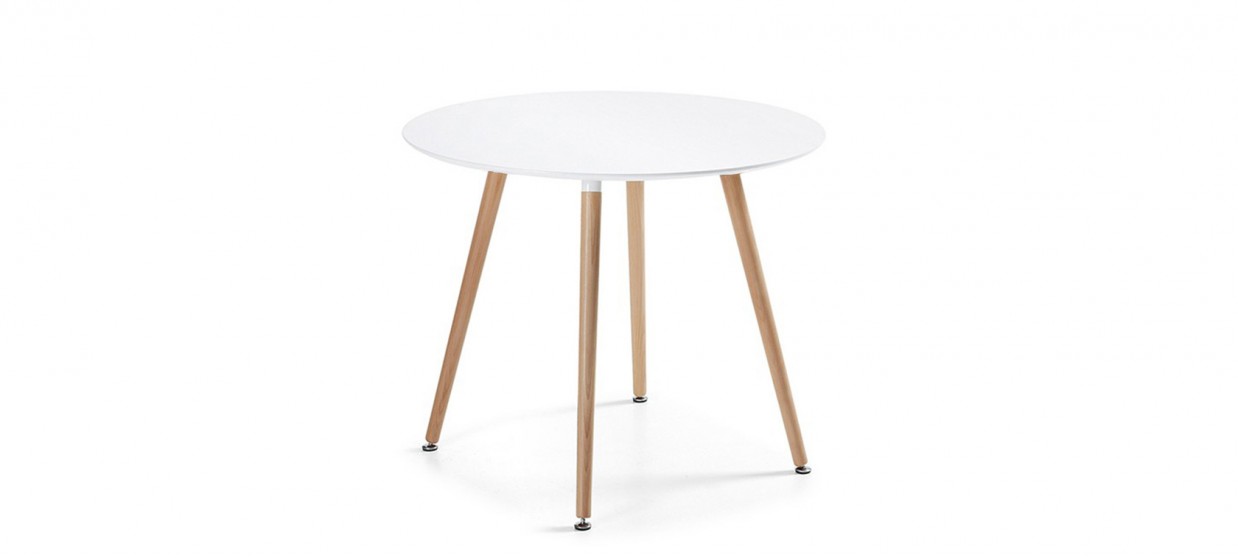 Table à manger ronde design blanche 100cm - Alta