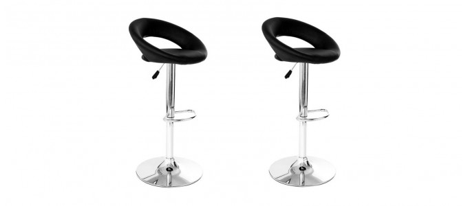 Lot de 2 tabourets design noir - Palm