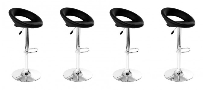 Lot de 4 tabourets design noir - Palm