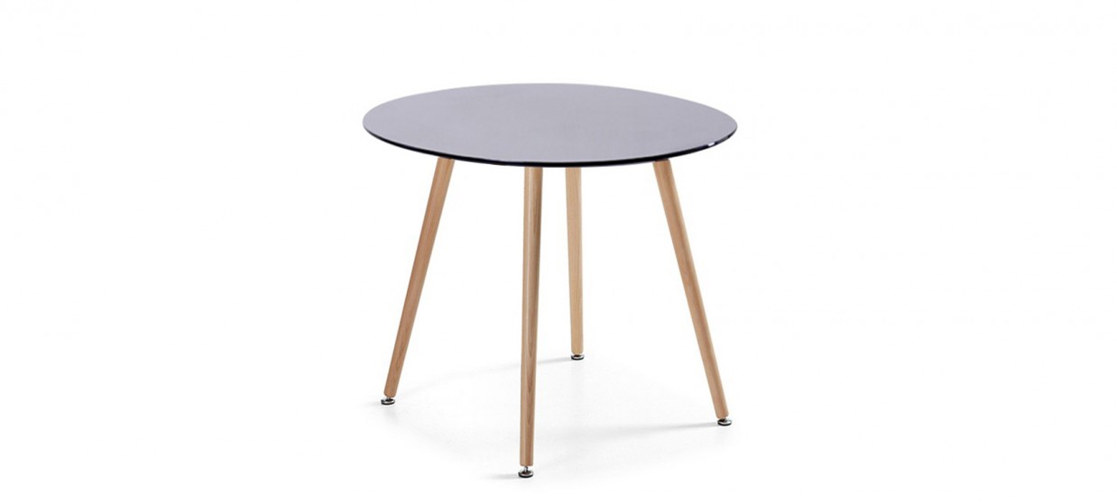 Table à manger ronde design noire 100cm - Alta