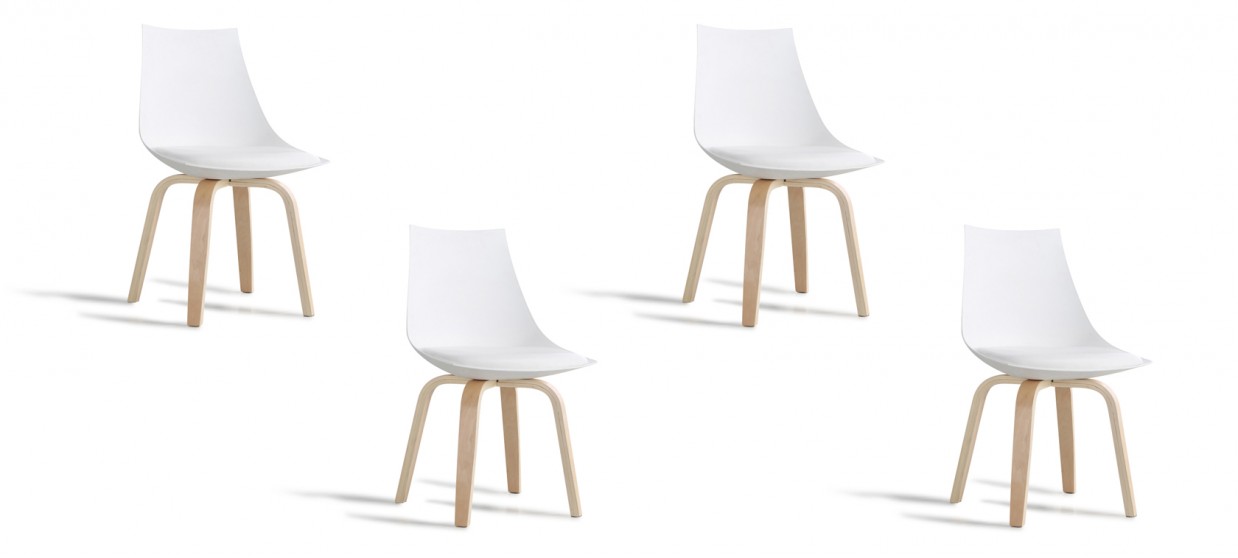 Lot de 4 chaises blanches - Nicosie