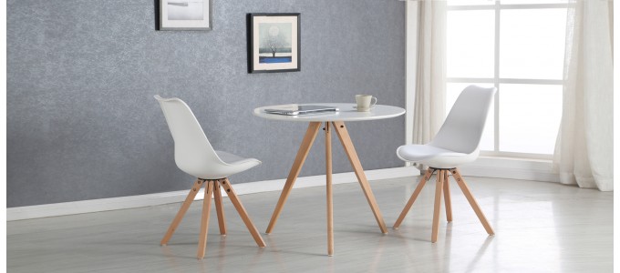 Table à manger scandinave blanche 100cm - Oslo