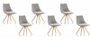 Lot de 6 chaises scandinaves tissu gris - Minsk