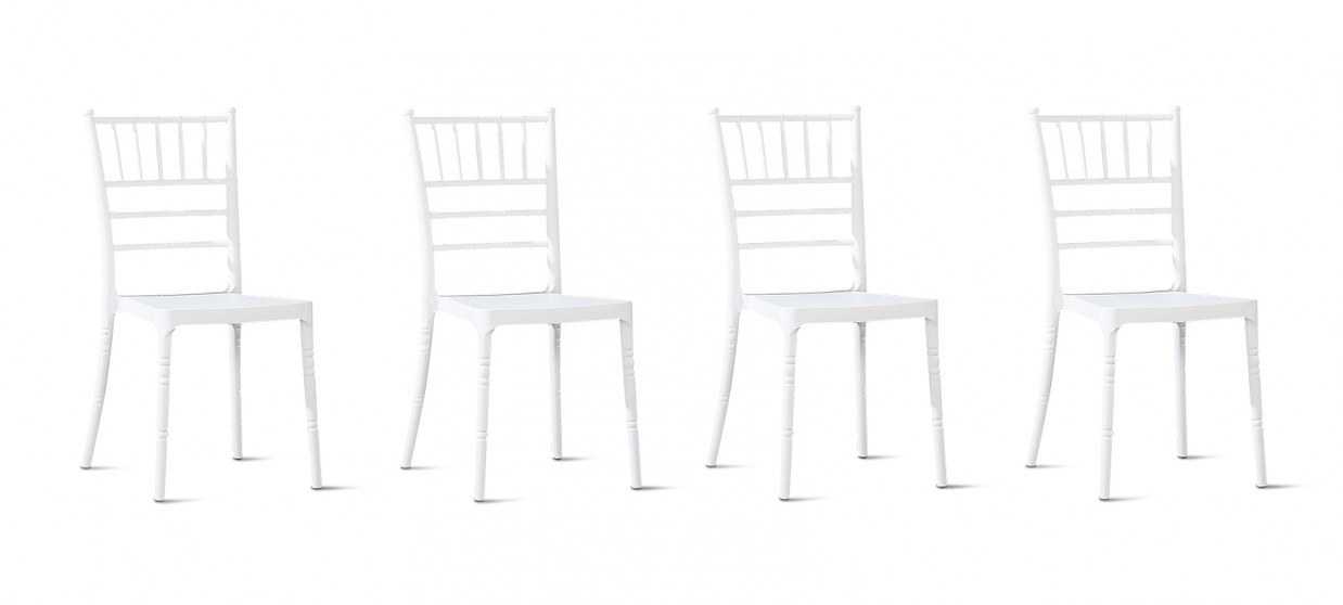Lot de 4 chaises design blanches- Napoleon