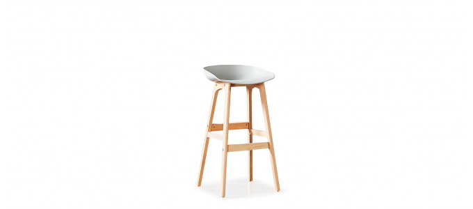Tabouret de bar scandinave gris - Bera