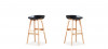 Lot de 2 tabourets de bar scandinaves noirs - Bera