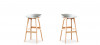 Lot de 2 tabourets de bar scandinaves gris - Bera