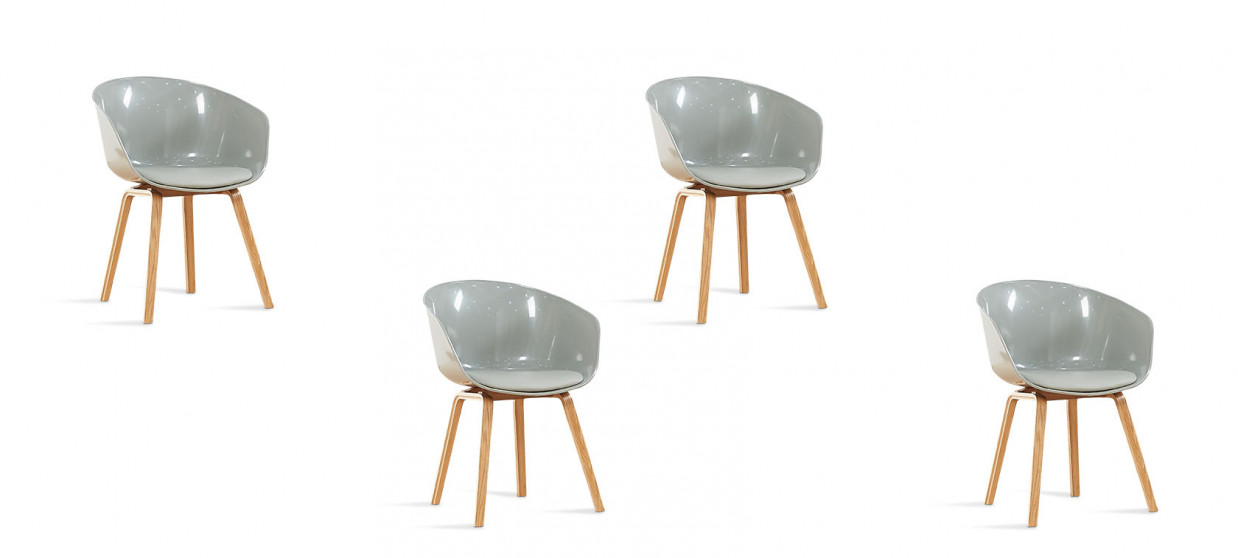 Lot de 4 chaises scandinaves grises - Vali