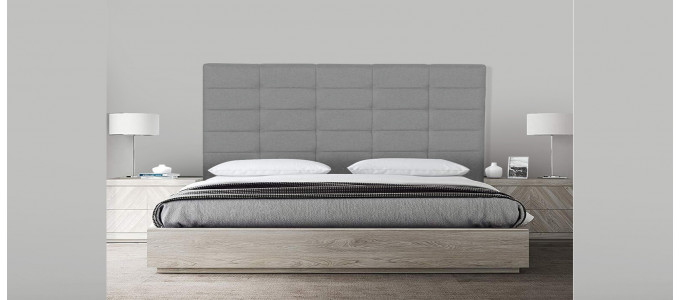 Tête de lit capitonnée gris 150 cm - Confort