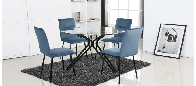 Table à manger design ronde en verre 120cm - Matera